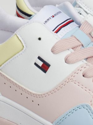 zapatillas color block con suela dentada multicolor de niñas tommy hilfiger