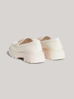 white th monogram chain chunky cleat loafers for girls tommy hilfiger
