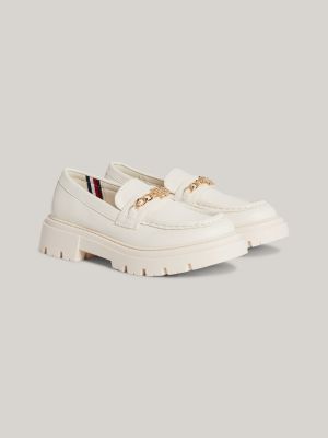 white loafer met chunky profiel en th-monogram voor meisjes - tommy hilfiger