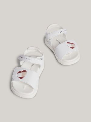 sandales à scratch et drapeau cœur blanc pour filles tommy hilfiger