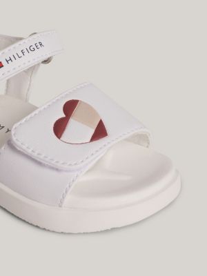 sandales à scratch et drapeau cœur blanc pour filles tommy hilfiger