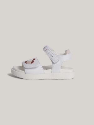 sandales à scratch et drapeau cœur blanc pour filles tommy hilfiger