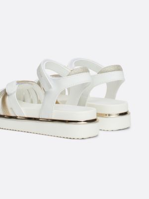 sandales métallisées à bride pailletée blanc pour filles tommy hilfiger