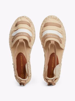 beige espadrille aus canvas mit mehreren riemen für mädchen - tommy hilfiger