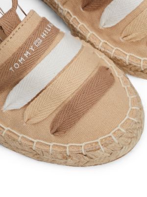 beige espadrille aus canvas mit mehreren riemen für mädchen - tommy hilfiger