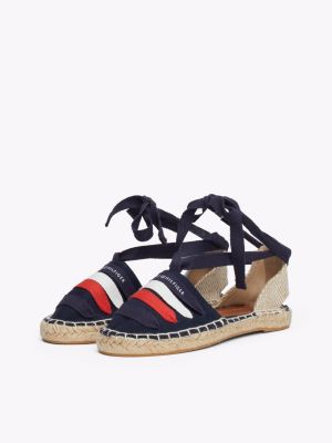 espadrillas in tela con fascette blu da bambine tommy hilfiger