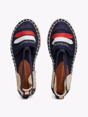 espadrillas in tela con fascette blu da bambine tommy hilfiger