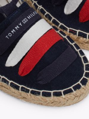 espadrillas in tela con fascette blu da bambine tommy hilfiger