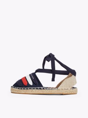 espadrillas in tela con fascette blu da bambine tommy hilfiger