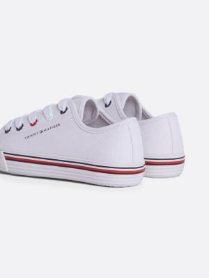 wit sneaker met signature-logo op de tussenzool voor kinderen unisex - tommy hilfiger