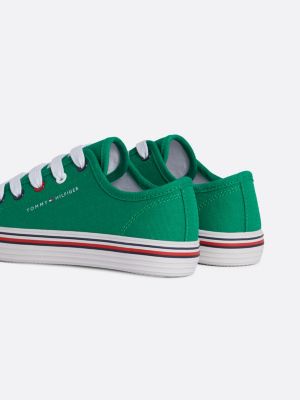 green logo signature midsole trainers for kids unisex tommy hilfiger