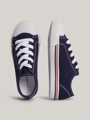 blue logo signature midsole trainers for kids unisex tommy hilfiger