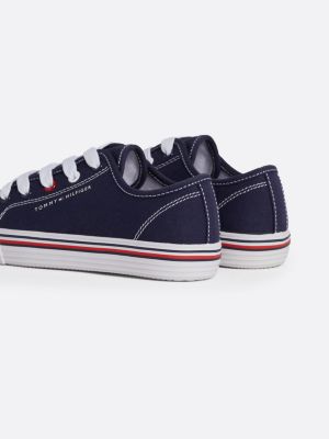 blue logo signature midsole trainers for kids unisex tommy hilfiger