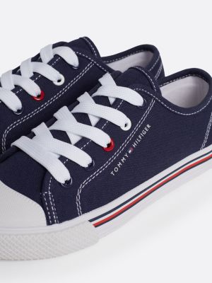 blue logo signature midsole trainers for kids unisex tommy hilfiger