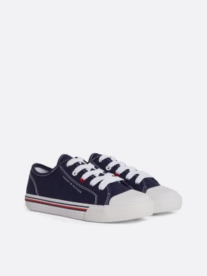 sneakers con logo e nastro iconico blue da unisex bambino tommy hilfiger