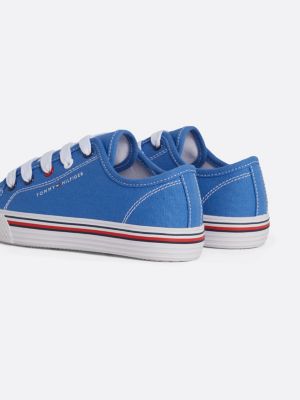 sneakers con logo e nastro iconico blu da unisex bambino tommy hilfiger