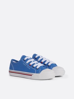 blue sneaker mit zwischensohle in tommy-farben für unisex kinder - tommy hilfiger