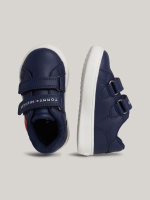 blue flag hook and loop trainers for boys tommy hilfiger