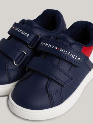 blue flag hook and loop trainers for boys tommy hilfiger