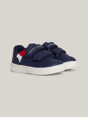 blue flag hook and loop trainers for boys tommy hilfiger