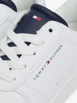 sneakers stringate con logo bianco da unisex bambino tommy hilfiger