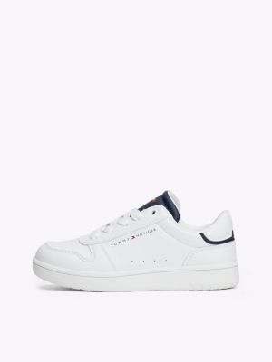 sneakers stringate con logo bianco da unisex bambino tommy hilfiger