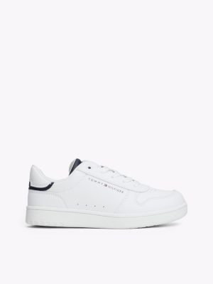 sneakers stringate con logo white da unisex bambino tommy hilfiger