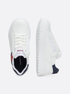 sneakers con suola spessa e bandiera bianco da unisex bambino tommy hilfiger