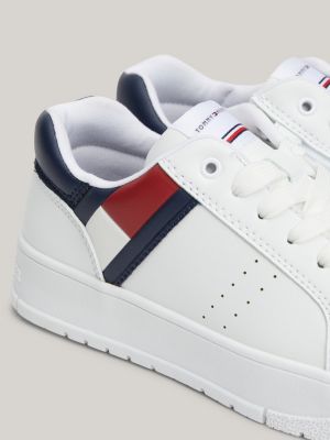 Baskets a semelle epaisse et drapeau Blanc Tommy Hilfiger