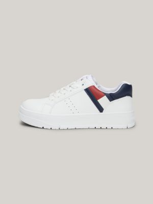 sneakers con suola spessa e bandiera bianco da unisex bambino tommy hilfiger