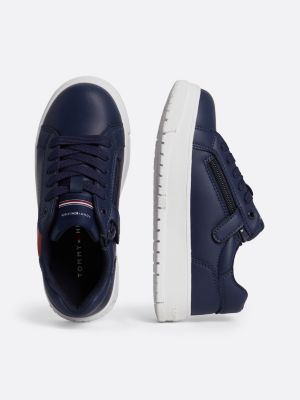 blue flag chunky sole trainers for kids unisex tommy hilfiger