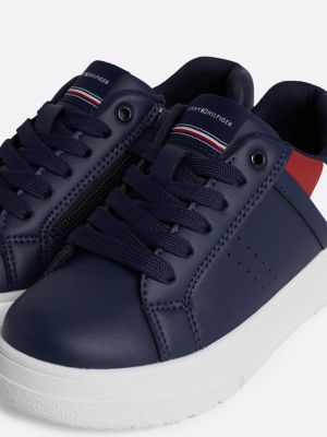 baskets à semelle épaisse et drapeau bleu pour enfant unisexe tommy hilfiger