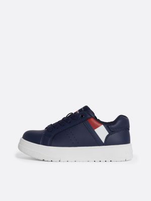 blue flag chunky sole trainers for kids unisex tommy hilfiger