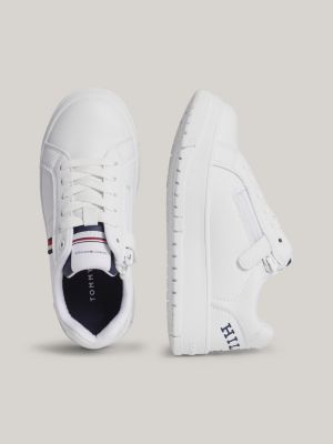 white logo chunky sole trainers for kids unisex tommy hilfiger