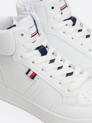 weiß high-top chunky sneaker mit logo für unisex kinder - tommy hilfiger