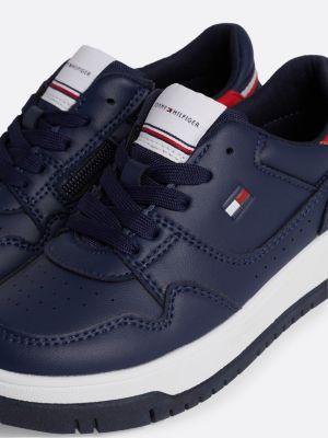 sneakers con dettagli a contrasto e suola spessa blu da unisex bambino tommy hilfiger