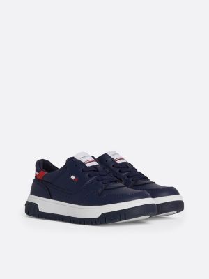 blau chunky sneaker mit kontrast-details für unisex kinder - tommy hilfiger