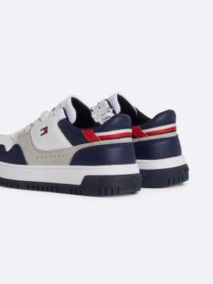 zapatillas de cordones con diseño color block blanco de unisex infantil tommy hilfiger