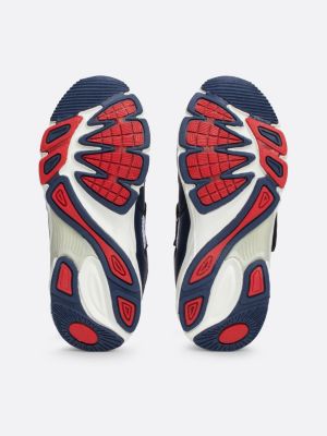 blue mesh colour-blocked hook and loop trainers for boys tommy hilfiger