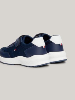 sneakers stringate con chiusura a strappo blu da unisex bambino tommy hilfiger