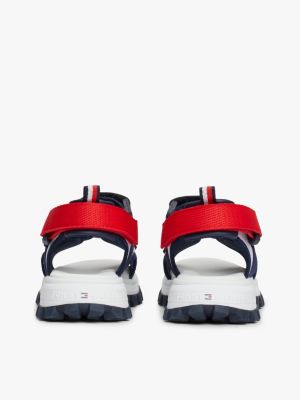 white flag colour-blocked hook and loop sandals for boys tommy hilfiger