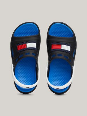 sandales colour-block à drapeau en caoutchouc noir pour enfant unisexe tommy hilfiger