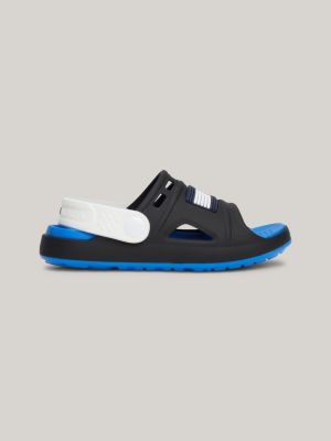 sandales colour-block à drapeau en caoutchouc black pour enfant unisexe tommy hilfiger