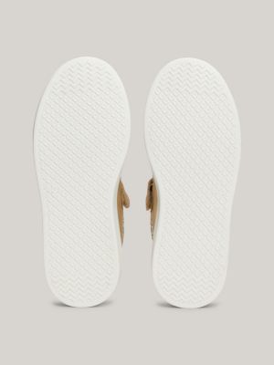 baskets à lacets rubans et monogramme th gris pour filles tommy hilfiger