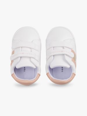 white flag hook and loop trainers for girls tommy hilfiger