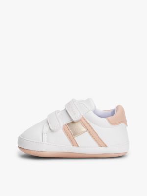 white flag hook and loop trainers for girls tommy hilfiger