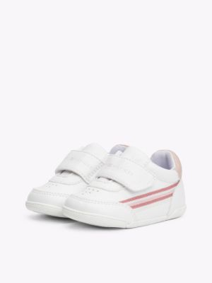 white hook and loop trainers for girls tommy hilfiger