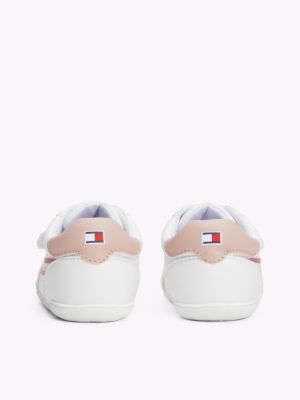 white hook and loop trainers for girls tommy hilfiger