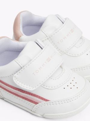 white hook and loop trainers for girls tommy hilfiger