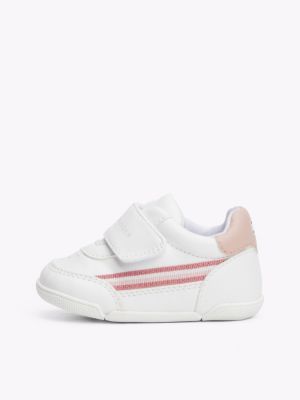 white hook and loop trainers for girls tommy hilfiger